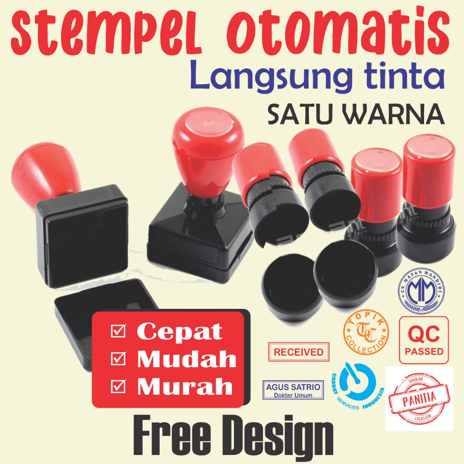 Jual Stempel Otomatis 1warna Design Custom Stempel Stempel Logo