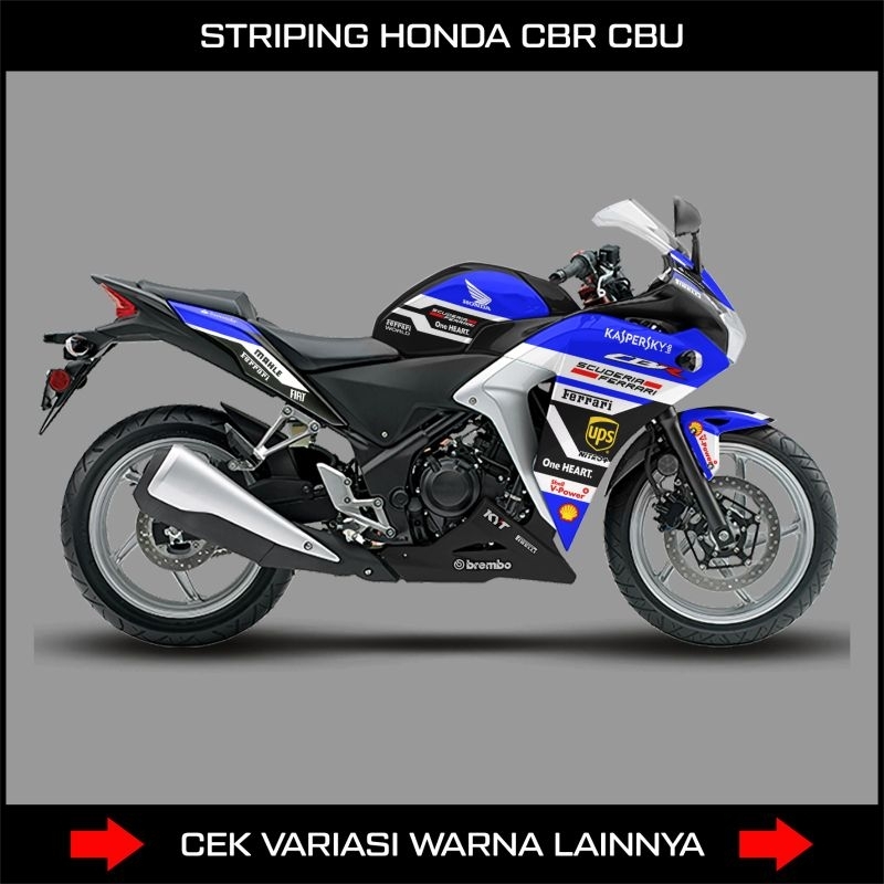 Jual Striping Honda Cbr 250R Cbu Livery Ferrari / Decal Stiker Motor ...