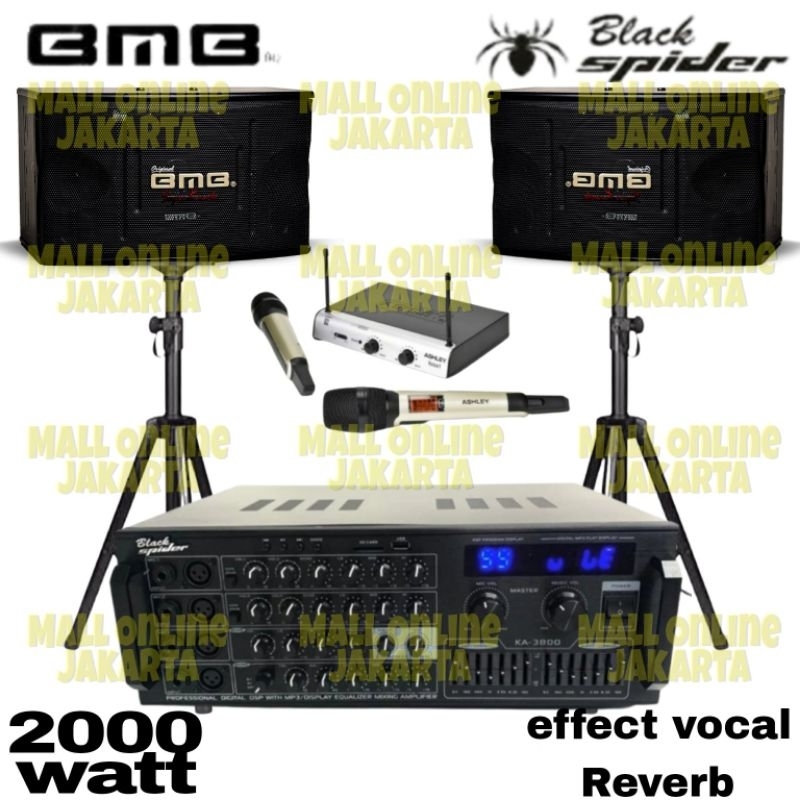 Jual Paket Karaoke Bmb 10 Inch 2000 Watt Power Ampli Ka3800 Original