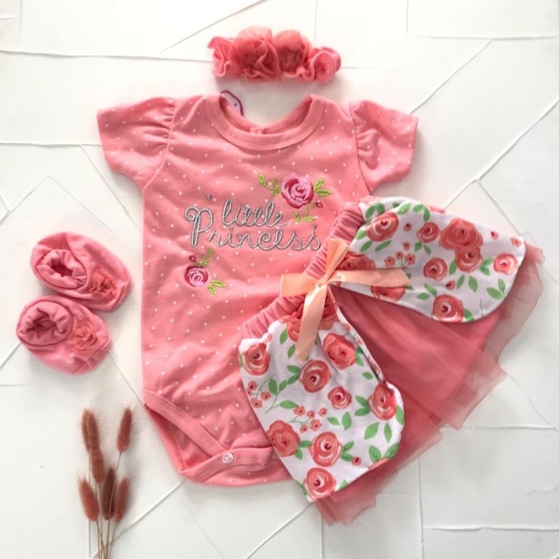 Jual Baju Bayi Perempuan Rose Princess 0-6 Bulan Jumper Bayi