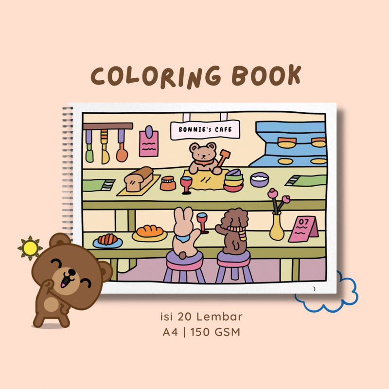Jual PROMO- Coloring Book Aesthetic For Child and Adult | 200 gsm
