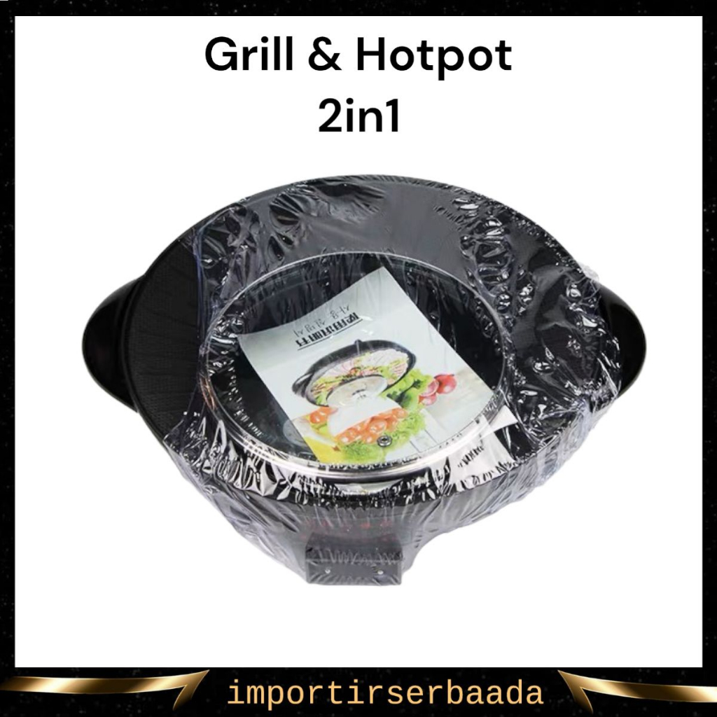 Jual IMP- Grill Pan JUMBO Electric BBQ Hot Pot 2 IN 1 BBQ + Steamboat ...