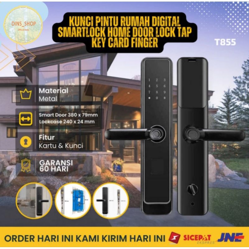 Jual DINS SMART DOOR LOCK FINGERPRINT/Smart Door Lock Murah Minimalis ...