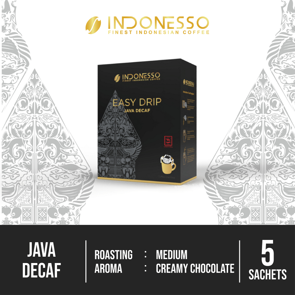 Jual INDONESSO Java Decaf Easy Coffee Drip Bag Kopi Drip 5 Sachet x 11g