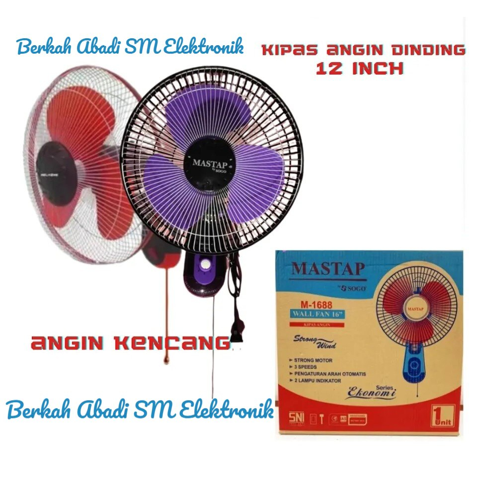 Jual Kipas Angin Dinding / Wall Fan Mastap M 1688 (16 Inch