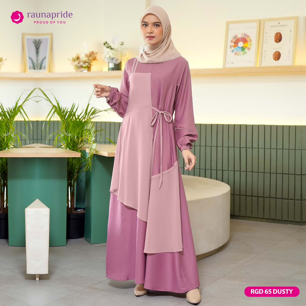 Jual Rauna - Baju Muslim - Gamis Dewasa 65 Dusty | Shopee Indonesia