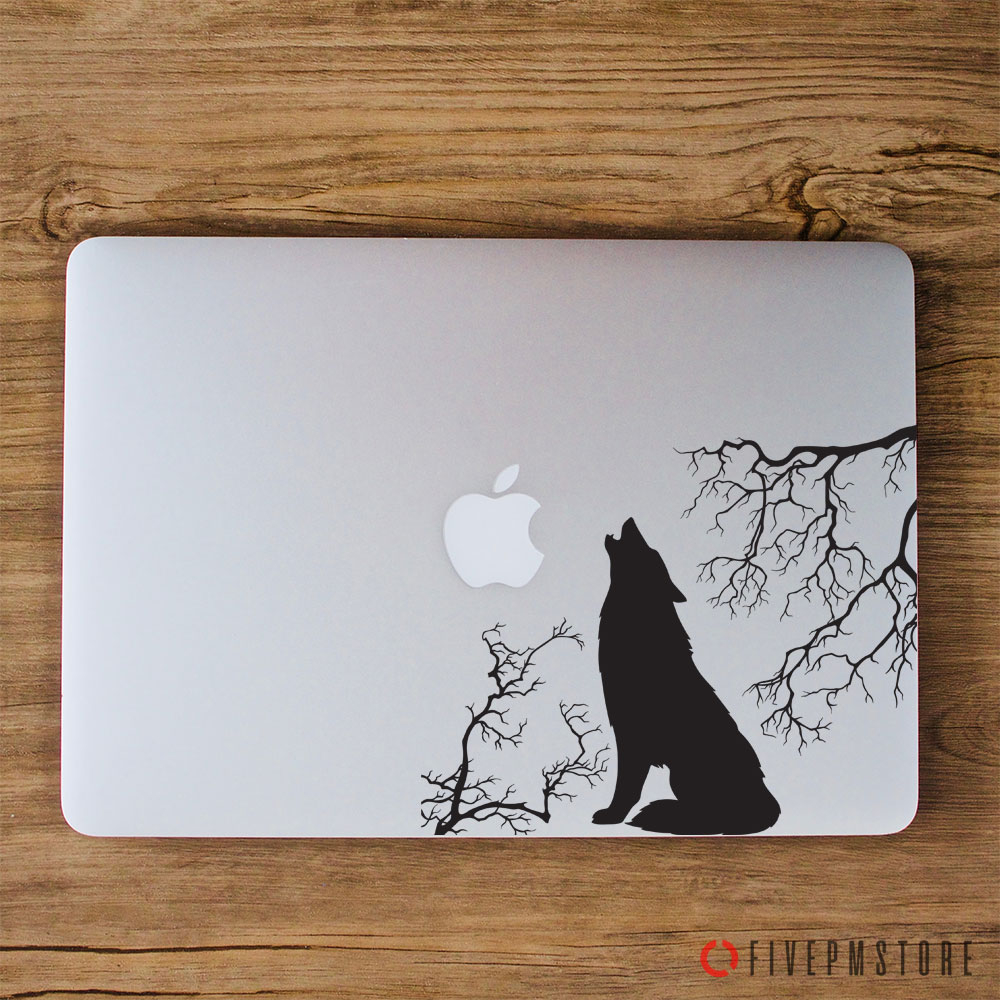 Jual Sticker Decal Serigala Mengaum stiker Decal Wolf Howl laptop Mac ...