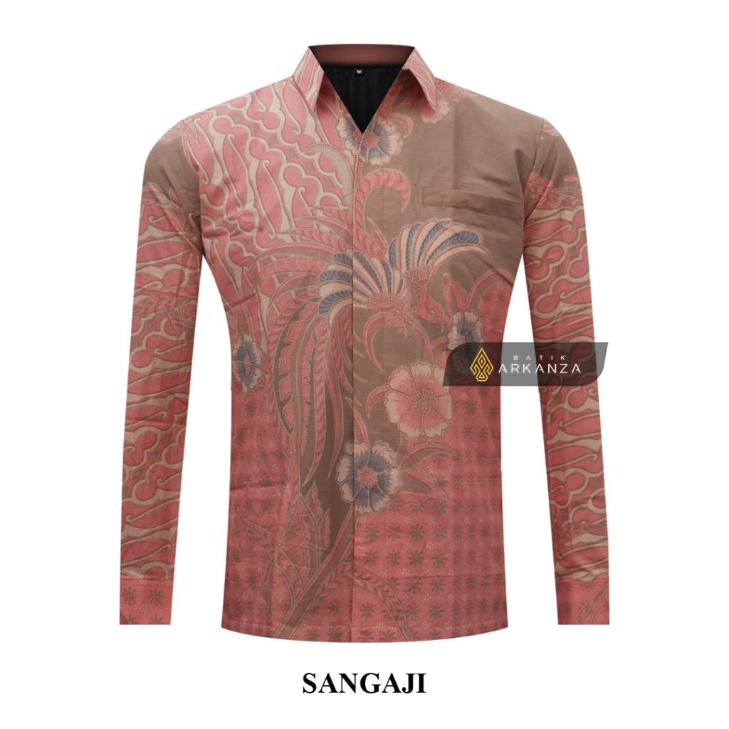 Jual BATIK ARKANZA Motif SANGAJI Hem Atasan Kemeja Baju Batik Pria ...