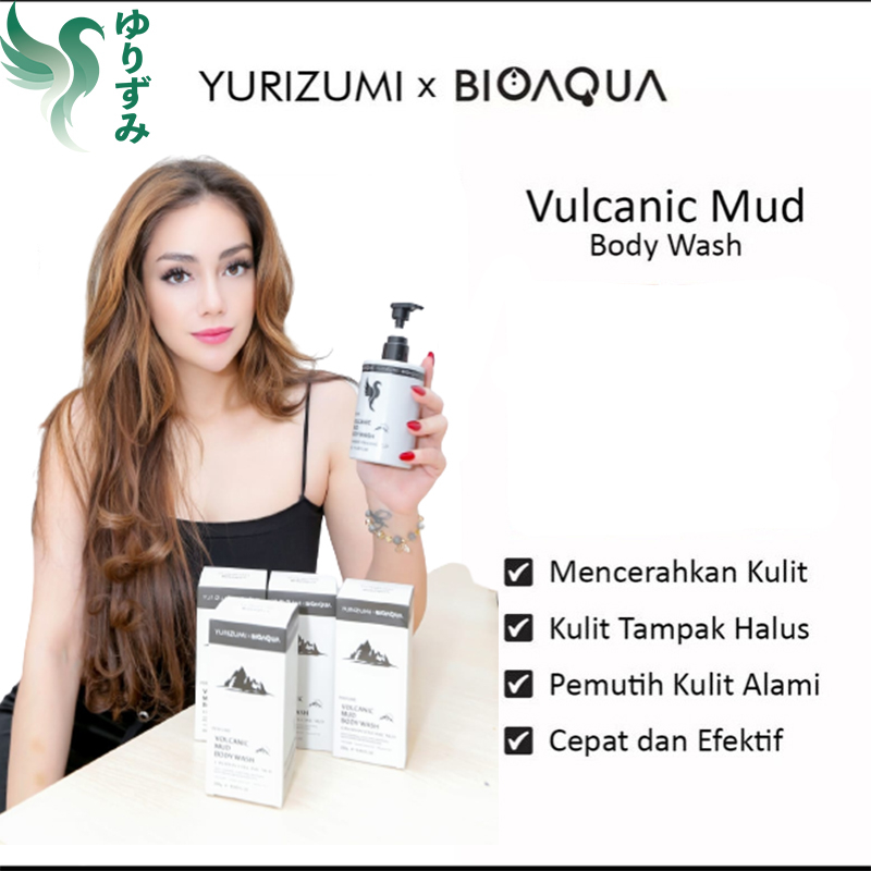 Jual Yurizumi X Bioaqua Vulcanic Mud Body Wash Bpom Sabun Vulkanik