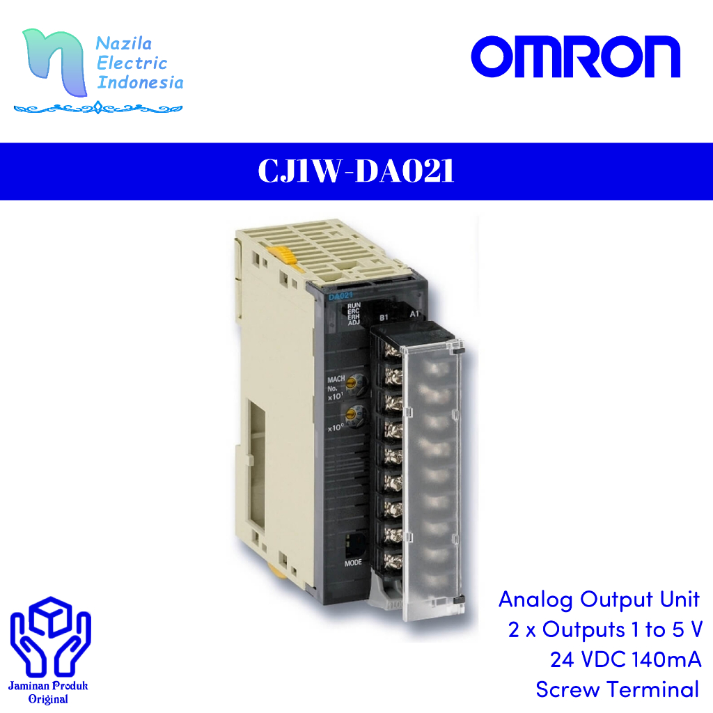 Jual Omron PLC CJ1W-DA021 / CJ1WDA021 Analog Output Module Original ...