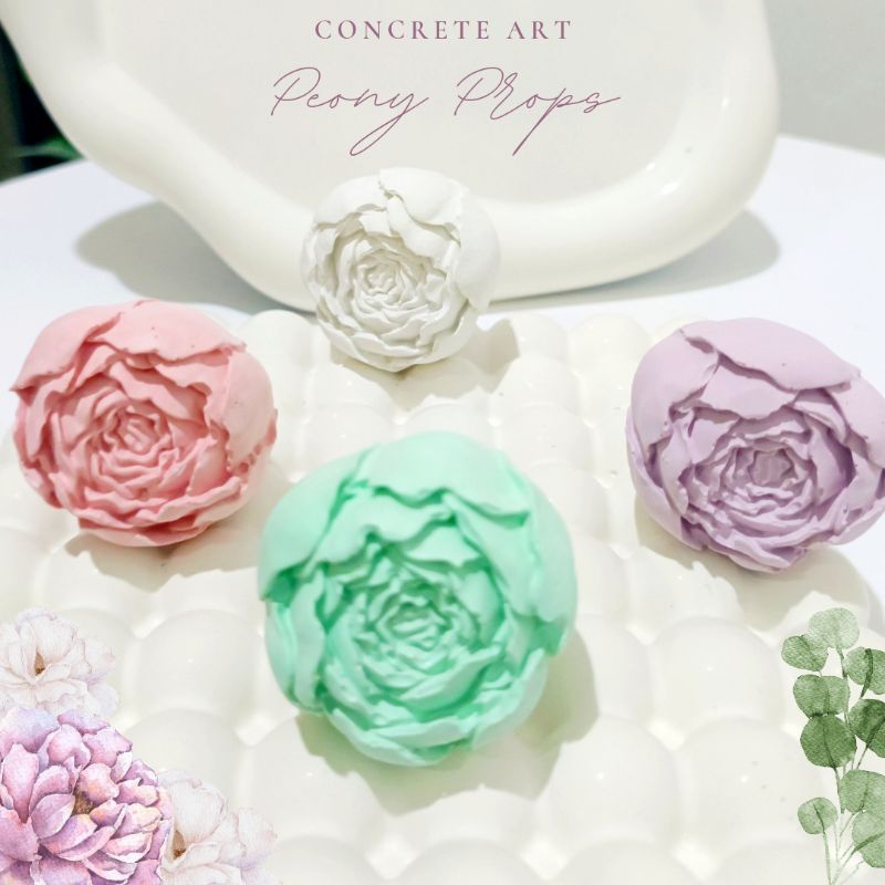 Jual Aesthetic Stone Bunga PEONY Mini Props Foto Concrete Art / Hiasan ...