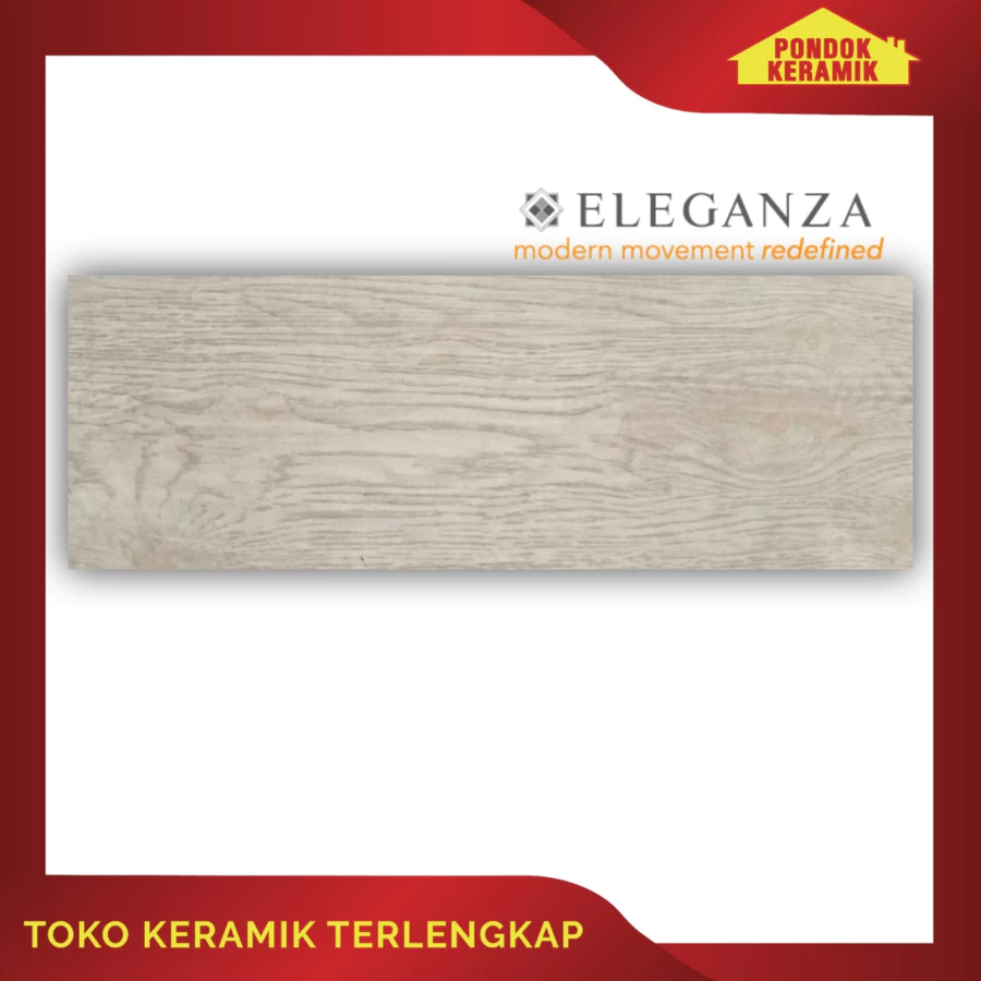 Granit Lantai Eleganza 15x60 Motif Serat Kayu Putih Keabuan Ash White QDC6153621