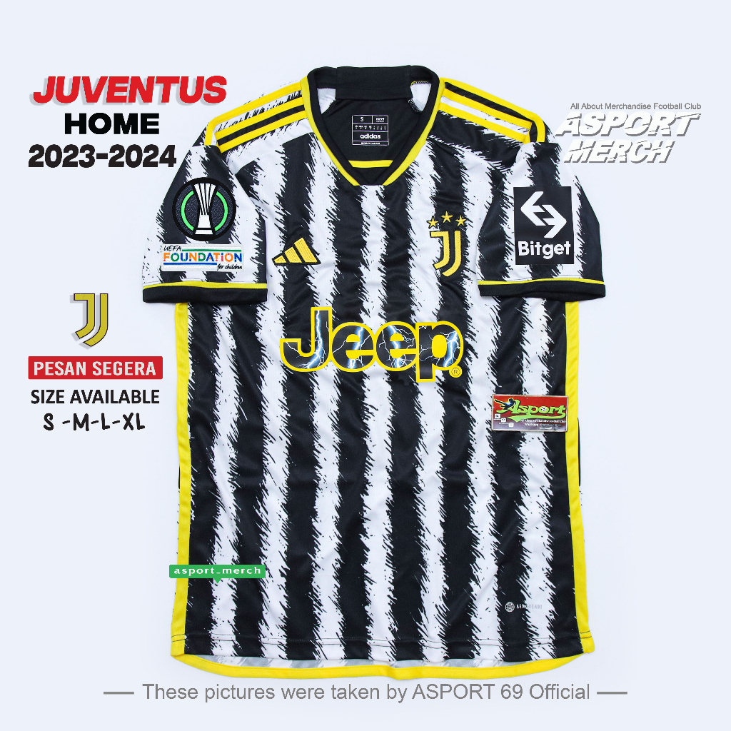 Jual JERSEY BOLA JUVE TERBARU HOME 2023 2024 SOCCER JERSEY JUVE HOME 23