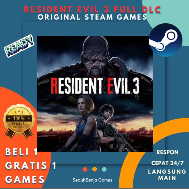 Jual Resident Evil 3 Remake Deluxe Edition Original Steam FULL DLC ...