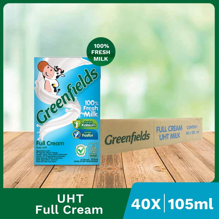 Jual SUSU GREENFIELDS / Greenfield UHT 105ml Per Dus Isi 40pcs