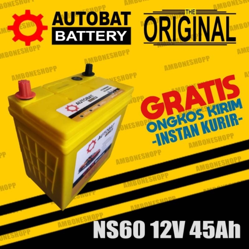 Jual Aki Mobil Autobat NS60/NS60L Aki Kering 12V 45AH | Shopee Indonesia