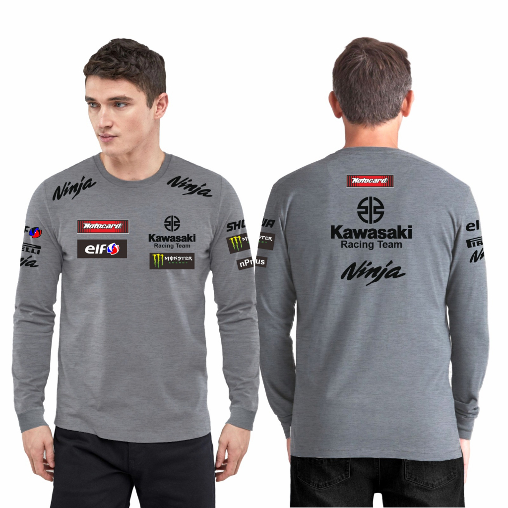 Jual Kaos Lengan Panjang Pria Kaos Kawasaki Racing / Motogp Replika ...