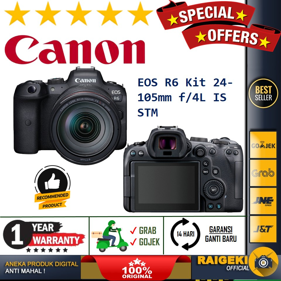 Jual Canon EOS R6 Kit 24105mm f/4L IS STM Garansi Resmi Shopee