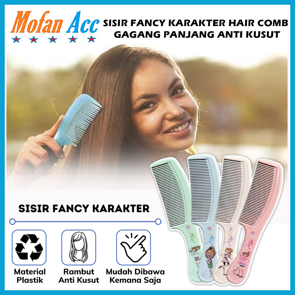 Jual Sisir Rambut Fancy Karakter Alat Penata Rambut Rapi Anti Kusut