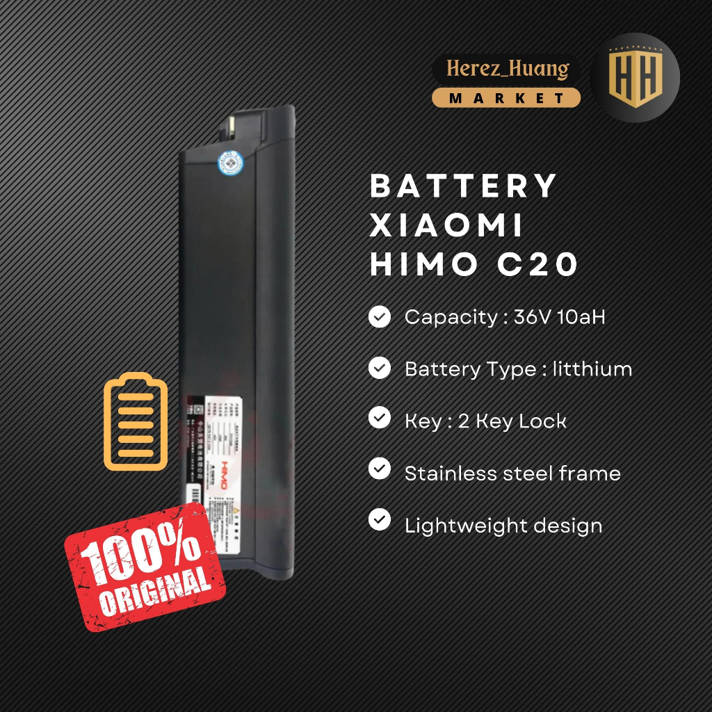 Jual BATTERY REPLACEMENT XIAOMI HIMO C20 - Baterai Sepeda Listrik ...