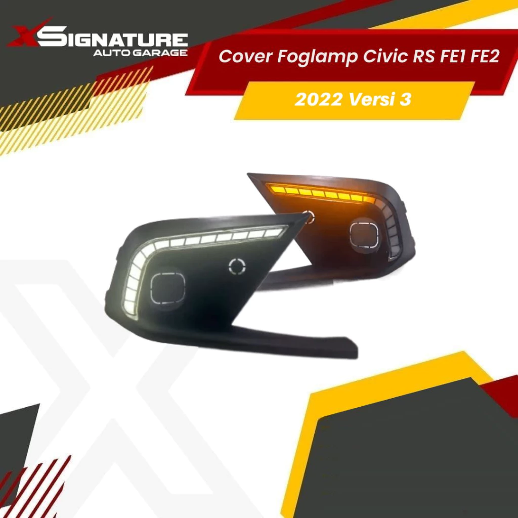 COVER FOGLAMP DRL/DRL BUMPER DEPAN HONDA CIVIC RS 2022 FE1 FE2 VERSI 3