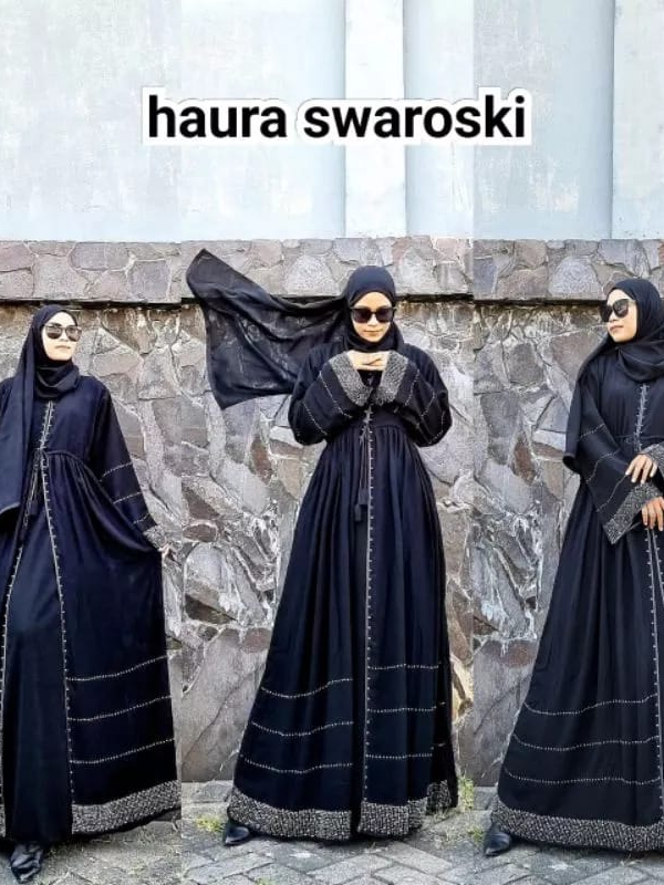 Jual Gamis Turkey Abaya Haura Swarovski Dubai Gamis Saudi Dress Muslim ...