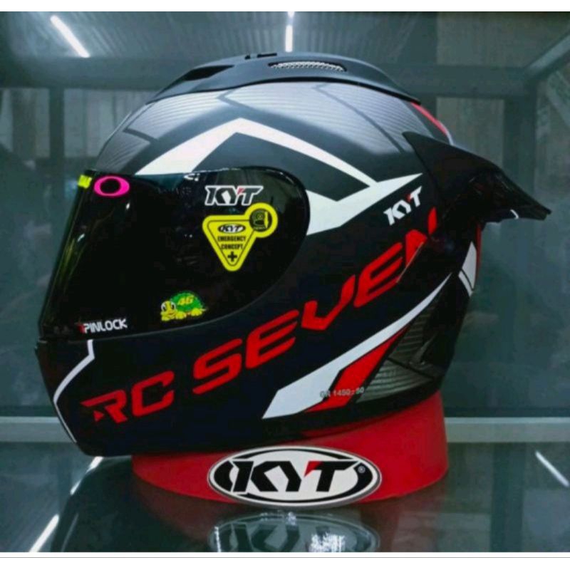 Jual HELM KYT RC SEVEN #18 Black/Red PAKET GANTENG | Shopee Indonesia
