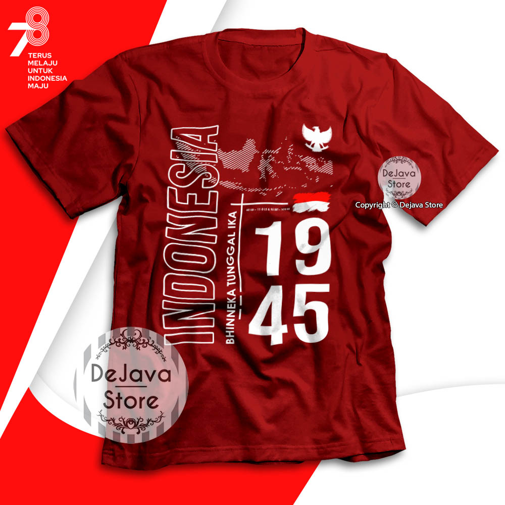 Jual Kaos Hut Ri 78 Kemerdekaan Indonesia Garuda Bhinneka Tunggal Ika