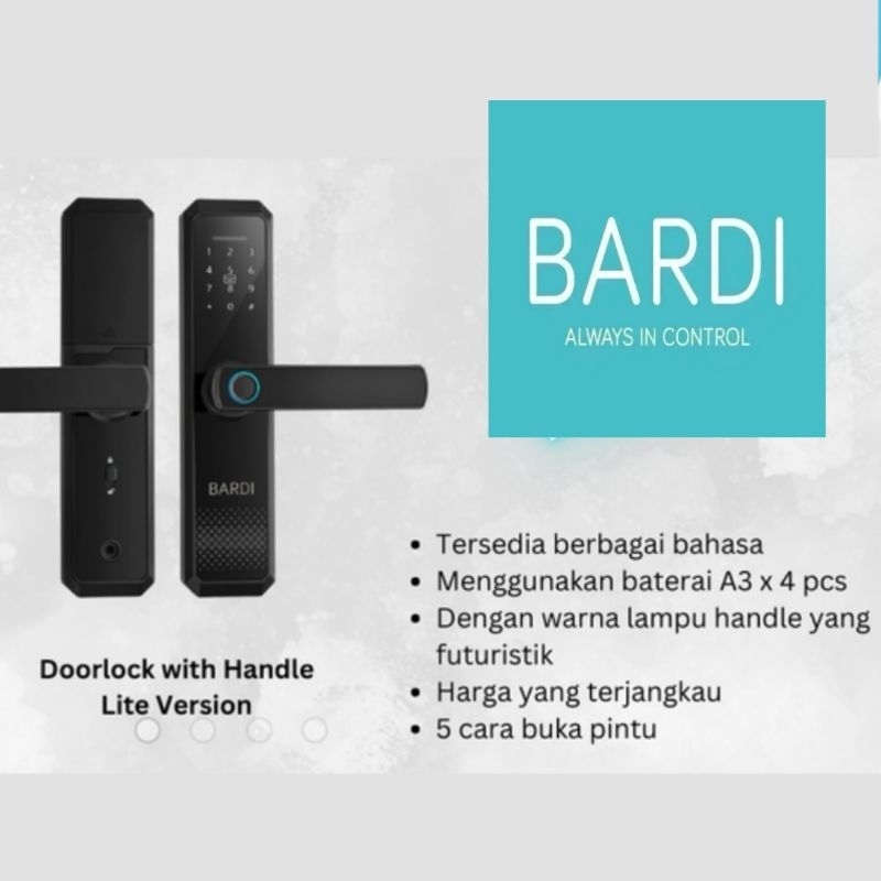 Jual Bardi Smart Home Door Lock Handle RFID, Fingerprint, WiFi garansi