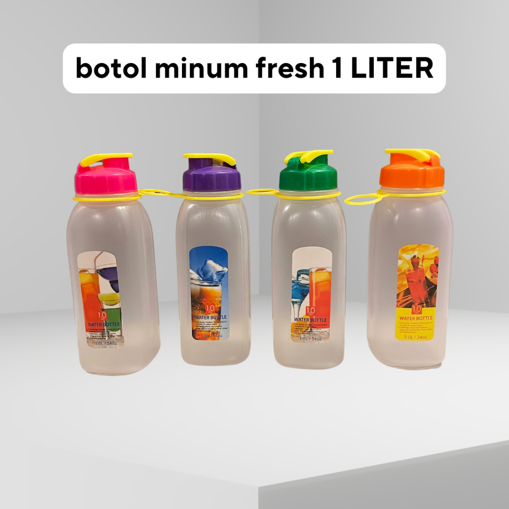 Jual BOTOL MINUM FRESH FLIPTOP 1 Liter 4 Warna | Botol Air Plastik Cool ...