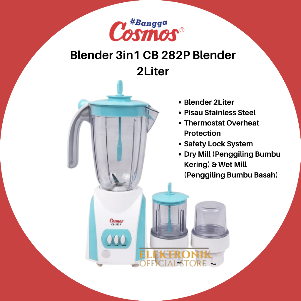 Jual COSMOS BLENDER 3IN1 CB 282P Blender 2L/CB282P/CB282 P/CB 282P/CB ...