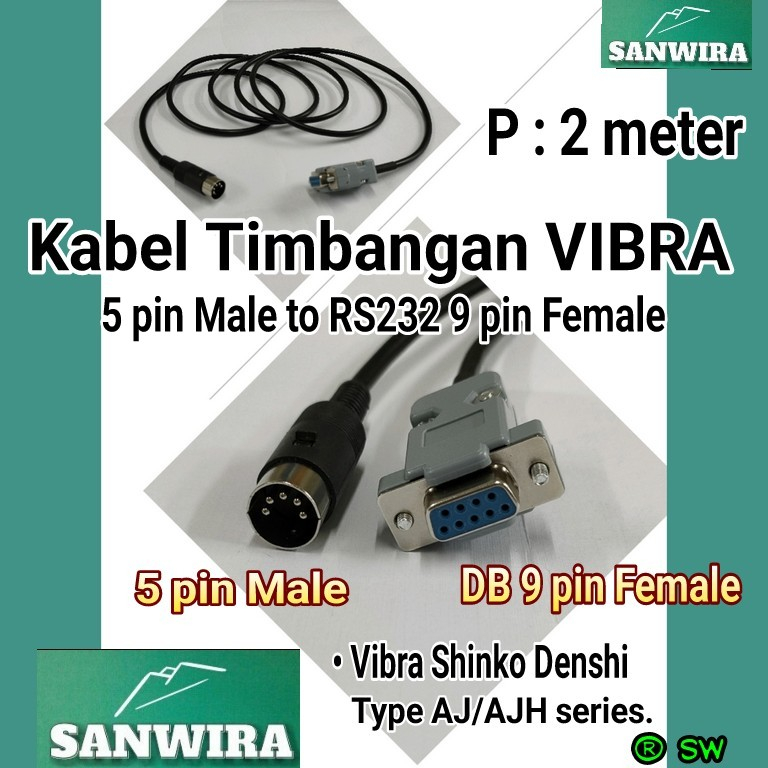 Jual Kabel Timbangan Vibra 2m Kabel Timbangan Vibra Shinko Denshi 2m Kabel Timbangan 5 Pin