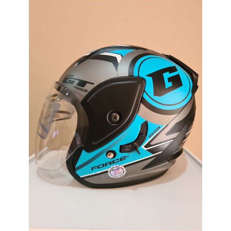 Jual HELM HALF FACE DEWASA, SNI, GHM REVO G FORCE DOUBLE VISOR,BAHAN
