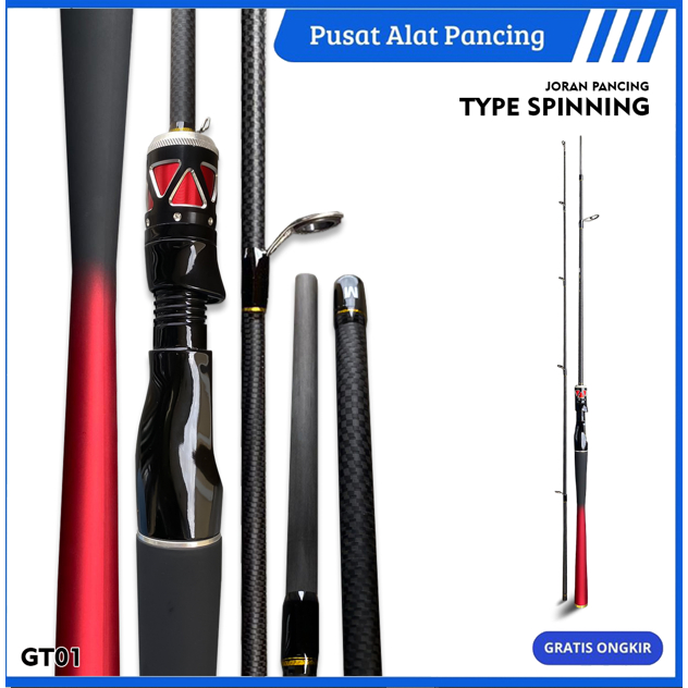 Jual Joran Pancing Gt Spinning Baitcasting Fishing Rod Ul M Dan Ml M Bahan Carbon