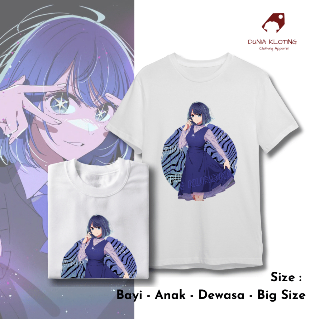 Jual Baju Kaos Tshirt Anime Idol Anak Dewasa BIG SIZE OSHI NO KO