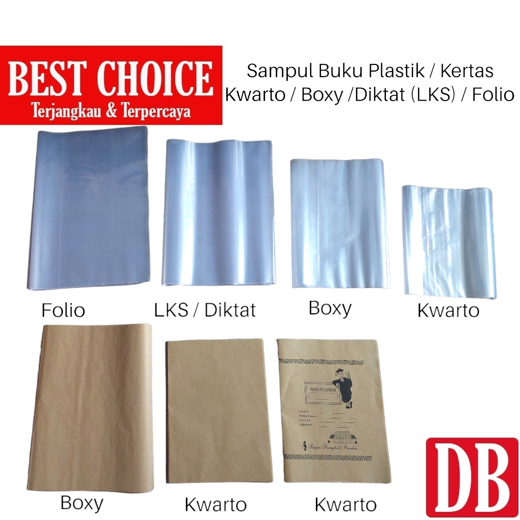 Jual 10pcs Sampul Buku Tulis Plastik And Kertas Coklat Kwarto Boxy