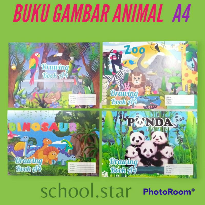 Jual BUKU GAMBAR A4 ANIMAL 6 LEMBAR MURAH / DRAWING BOOK / BUKU