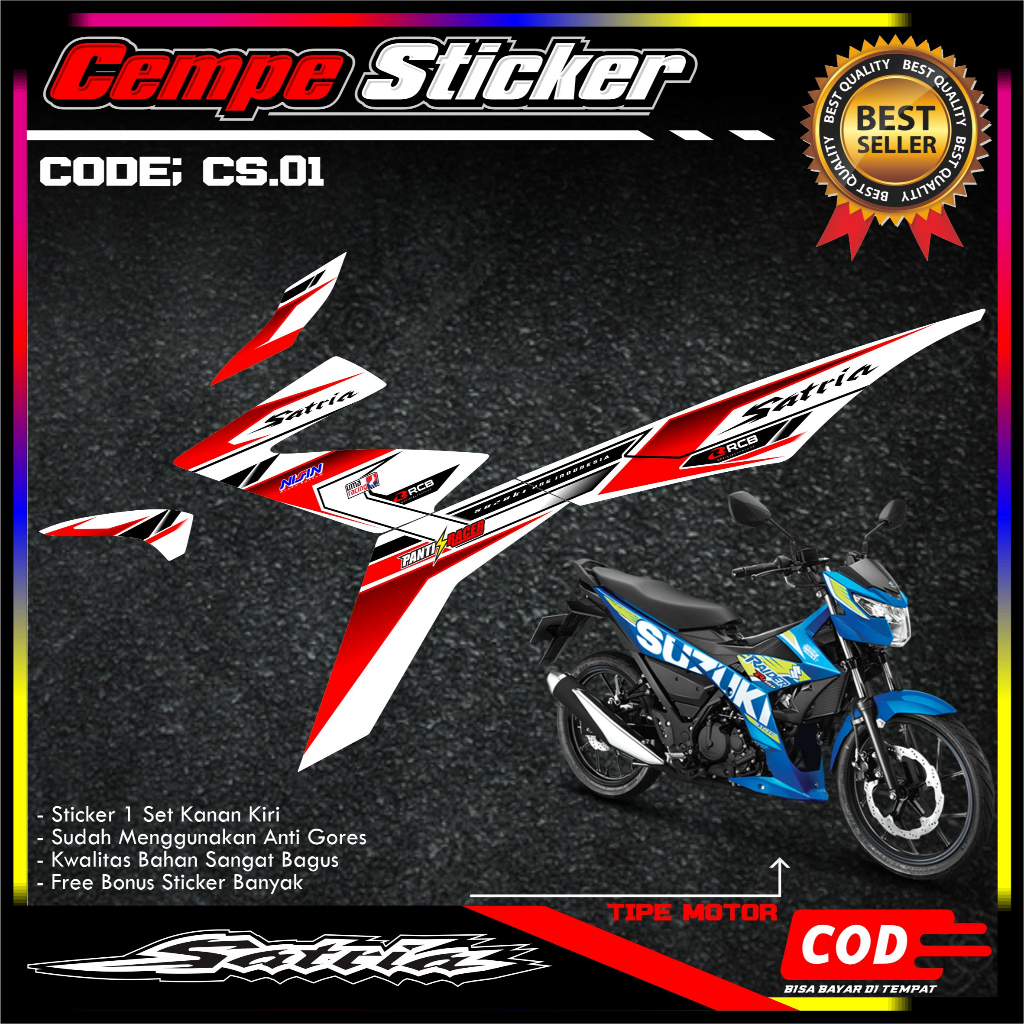 Jual Stiker Satria Injeksi Decal Striping Standar Satria Injeksi ...