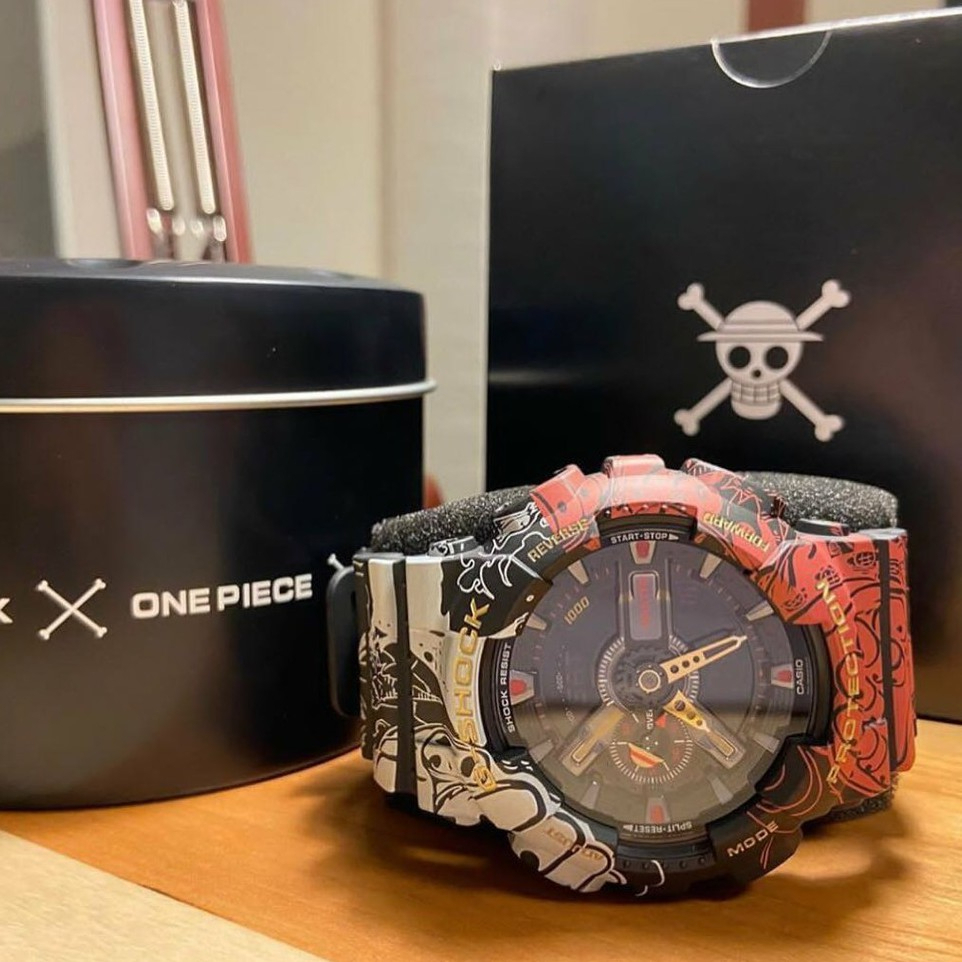 Asli Jam Tangan Pria G-SHOCK X ONE PIECE ANIME ORIGINAL CASIO FULL SET  PROMO GA-110 LAMPU OTOMATIS