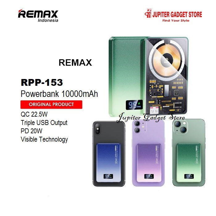 Jual Remax RPP-531 Powerbank Wireless Magsafe 20W 10000mAh USB Type-C ...