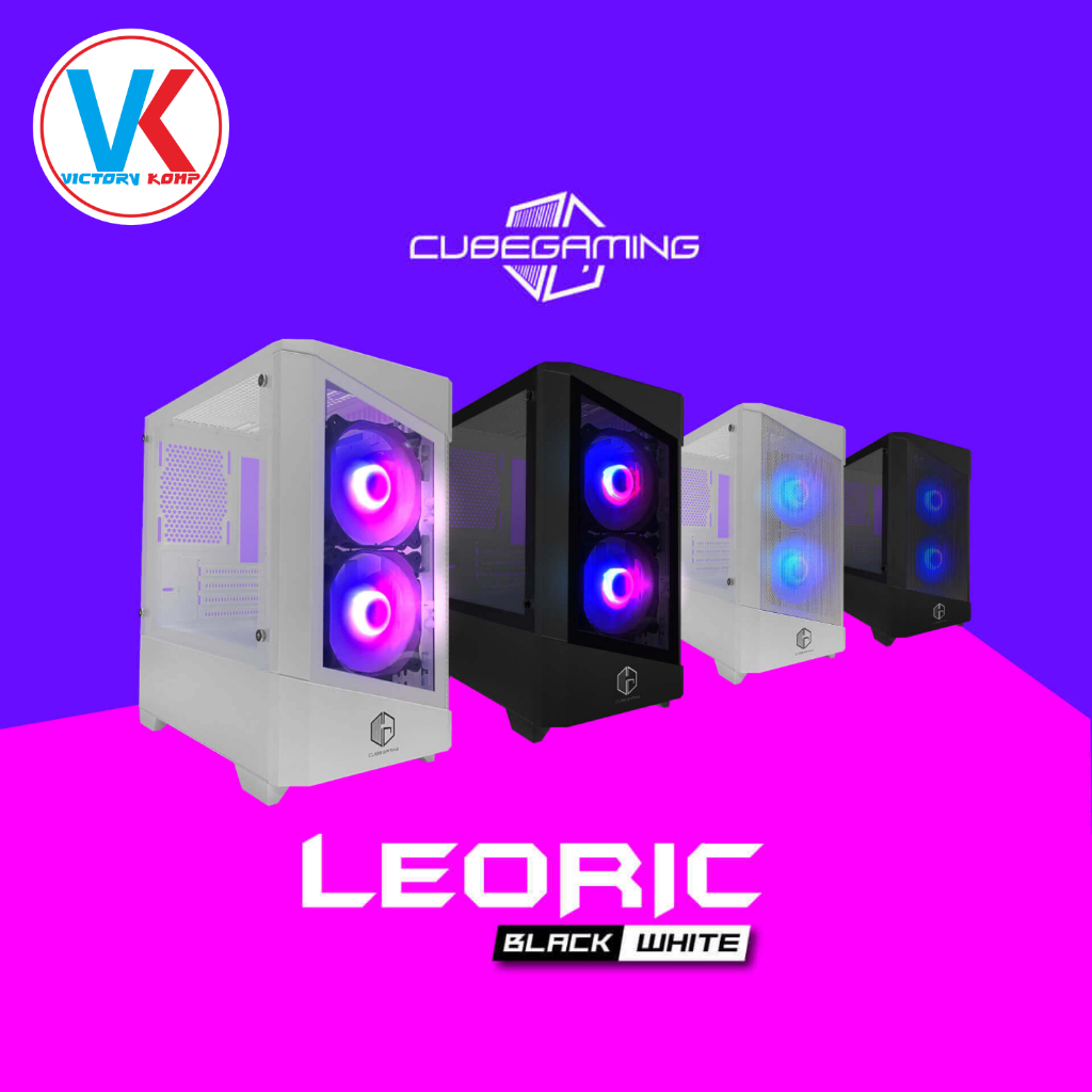 Jual Cube Gaming Leoric Free 2 Fan RGB mATX Gaming Case PC Gaming