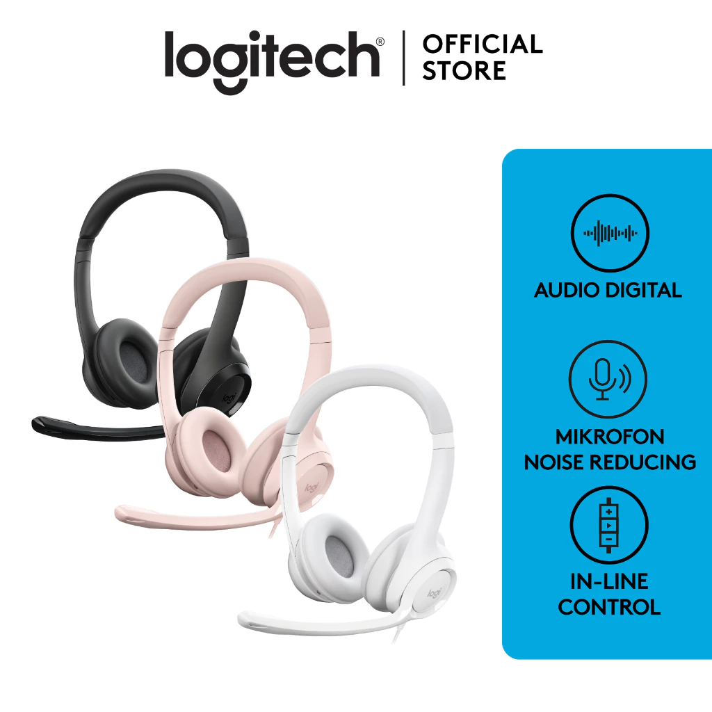 Logitech H390 Headset Stereo USB dengan Mikrofon Noise-Cancelling