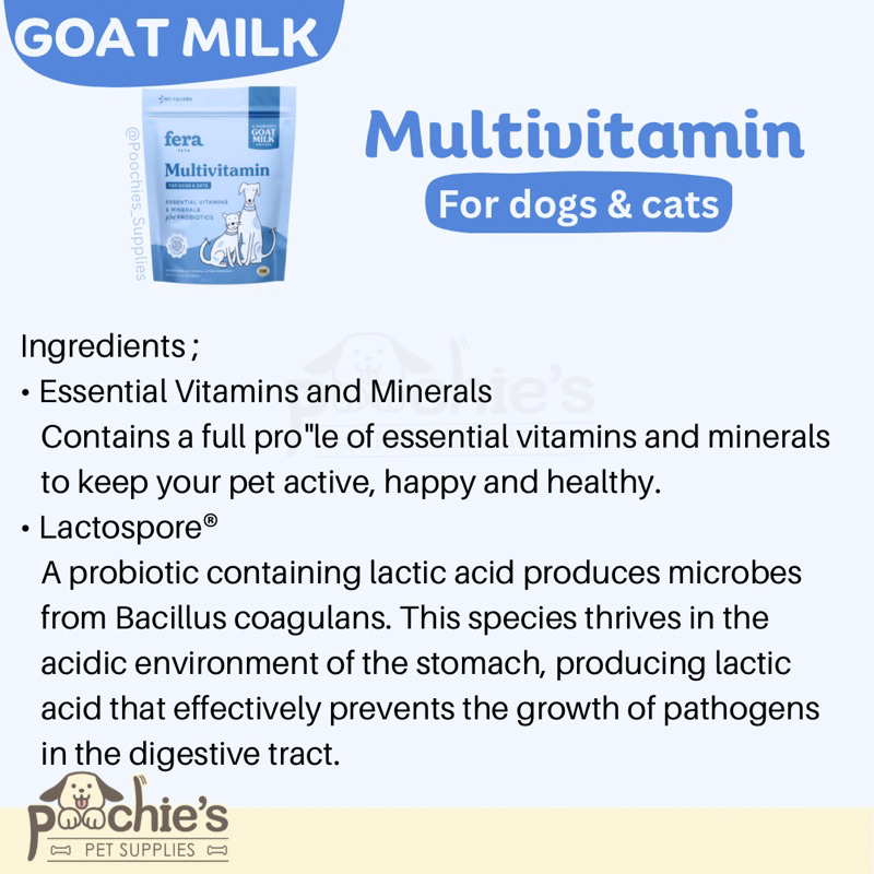 Jual Susu anjing kucing - Fera Goat Milk Topper (Multivitamin) | Shopee ...