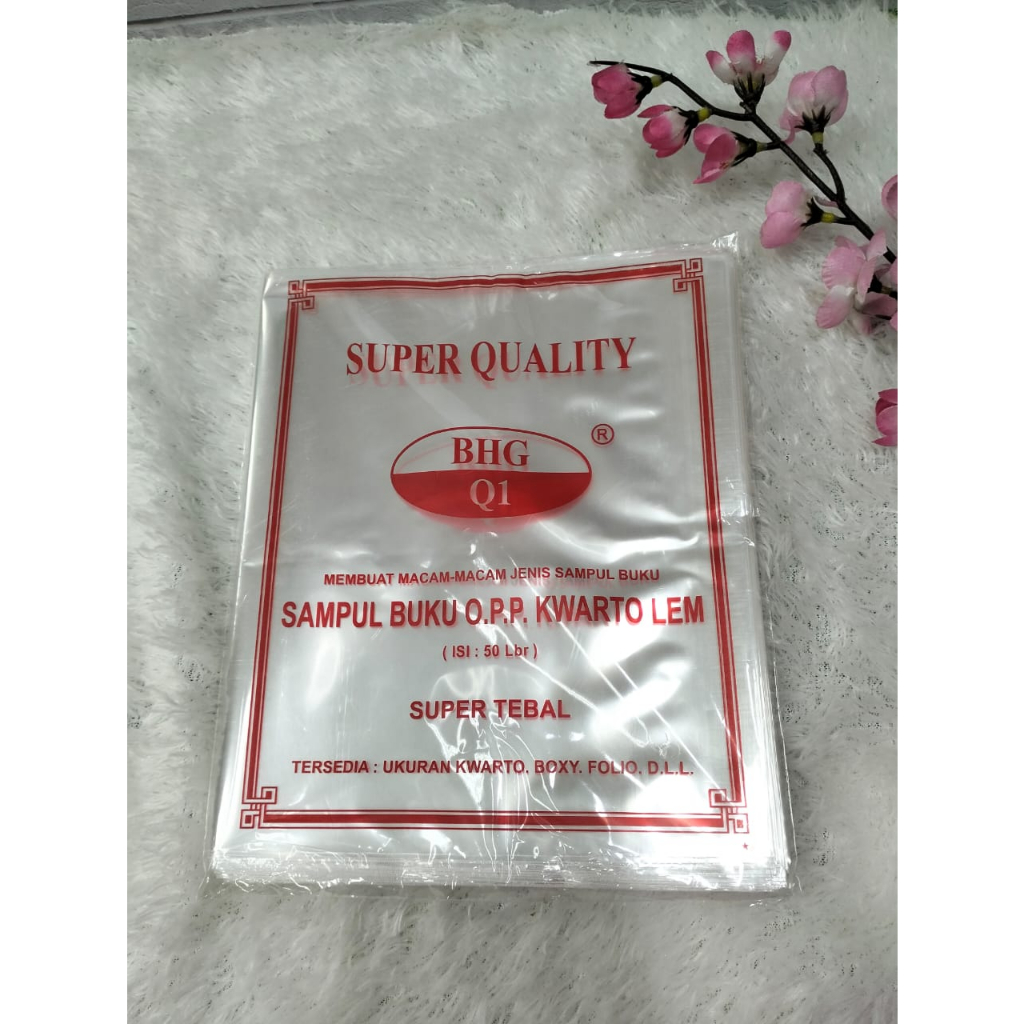 Jual Sampul Buku Plastik Opp Boxy Kilap Seal 50 Lembar Shopee Indonesia