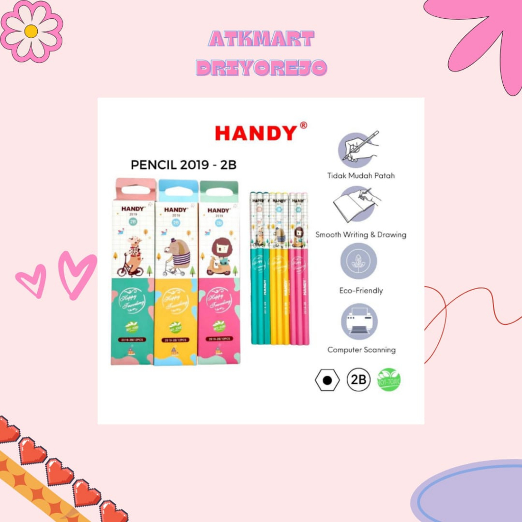 Jual Pensil Handy 2019 2b Motif Hewan 12 Pcs Shopee Indonesia