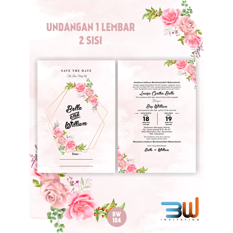 Jual Undangan pernikahan BW 104 | Shopee Indonesia