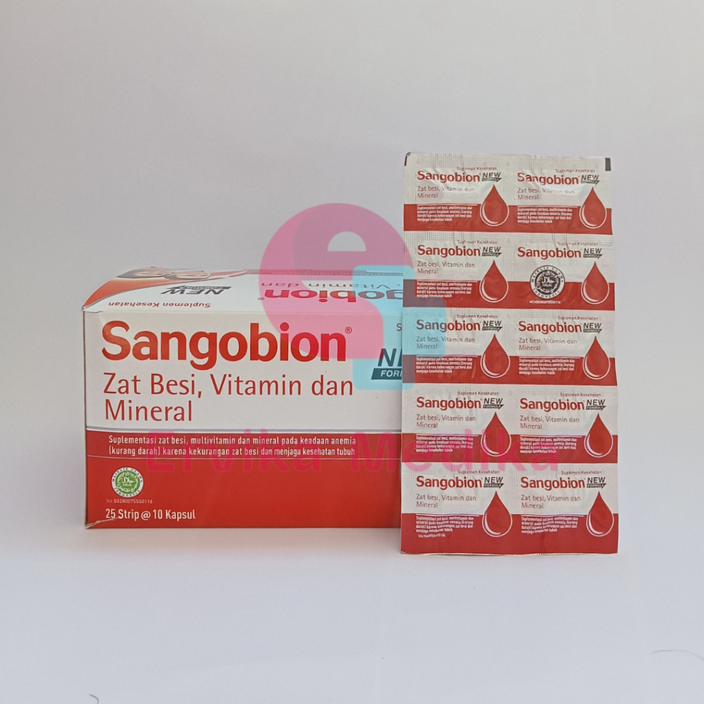 Jual SANGOBION SUPLEMEN VITAMIN ZAT BESI MINERAL KAPSUL ANEMIA PENAMBAH ...