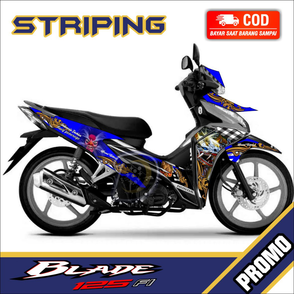 Jual Striping Lis Blade New 125 Stiker Lis Variasi Honda Blade New ...