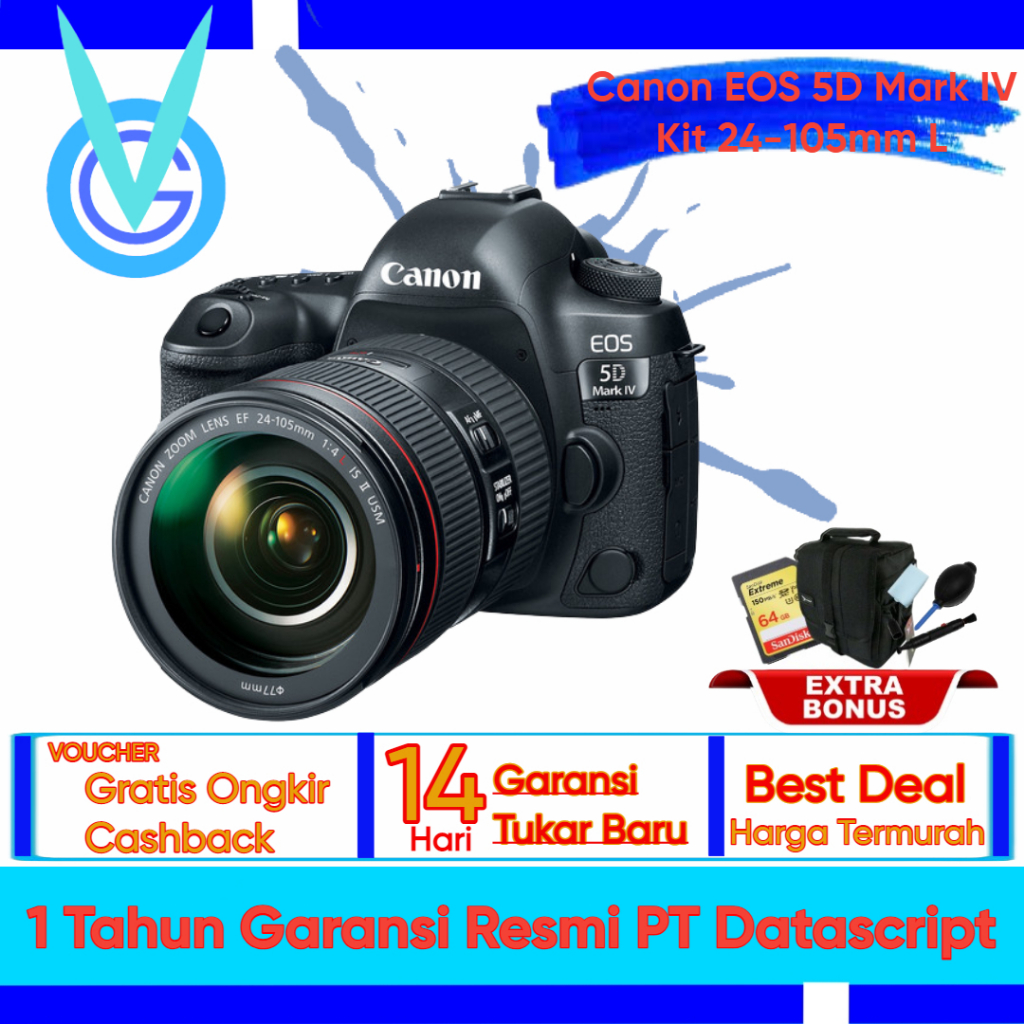 Jual Canon EOS 5D Mark IV Kit 24-105mm F4 L IS USM DSLR Camera | Shopee ...