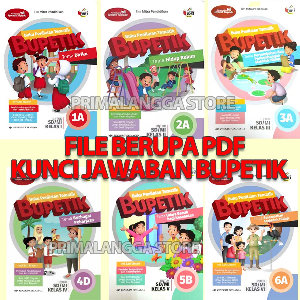 Jual PEMBAHASAN KUNCI JAWABAN BUKU BUPETIK SD KELAS 1 2 3 4 5 6 TEMA A ...